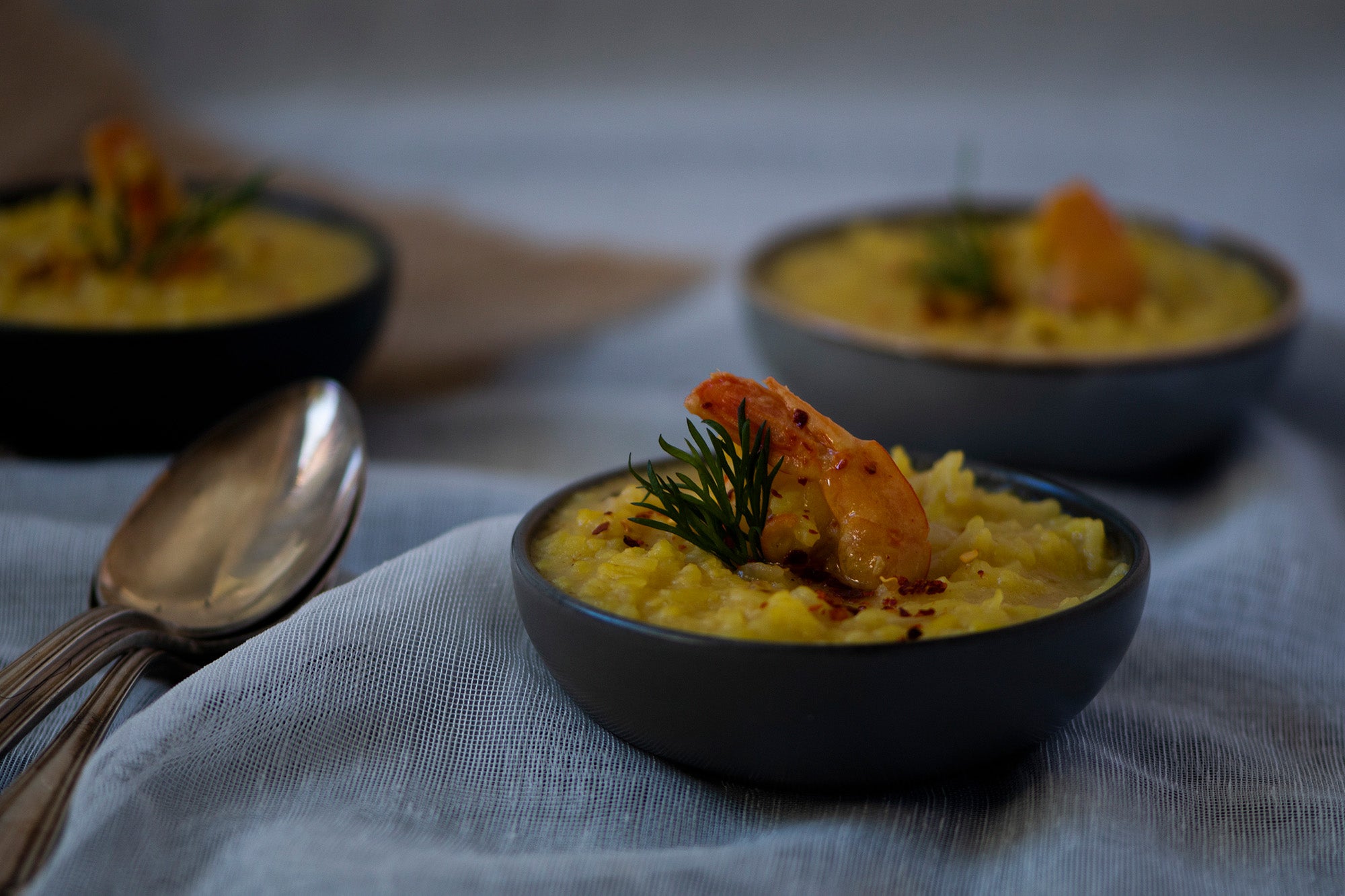 Risotto with shrimps and saffron